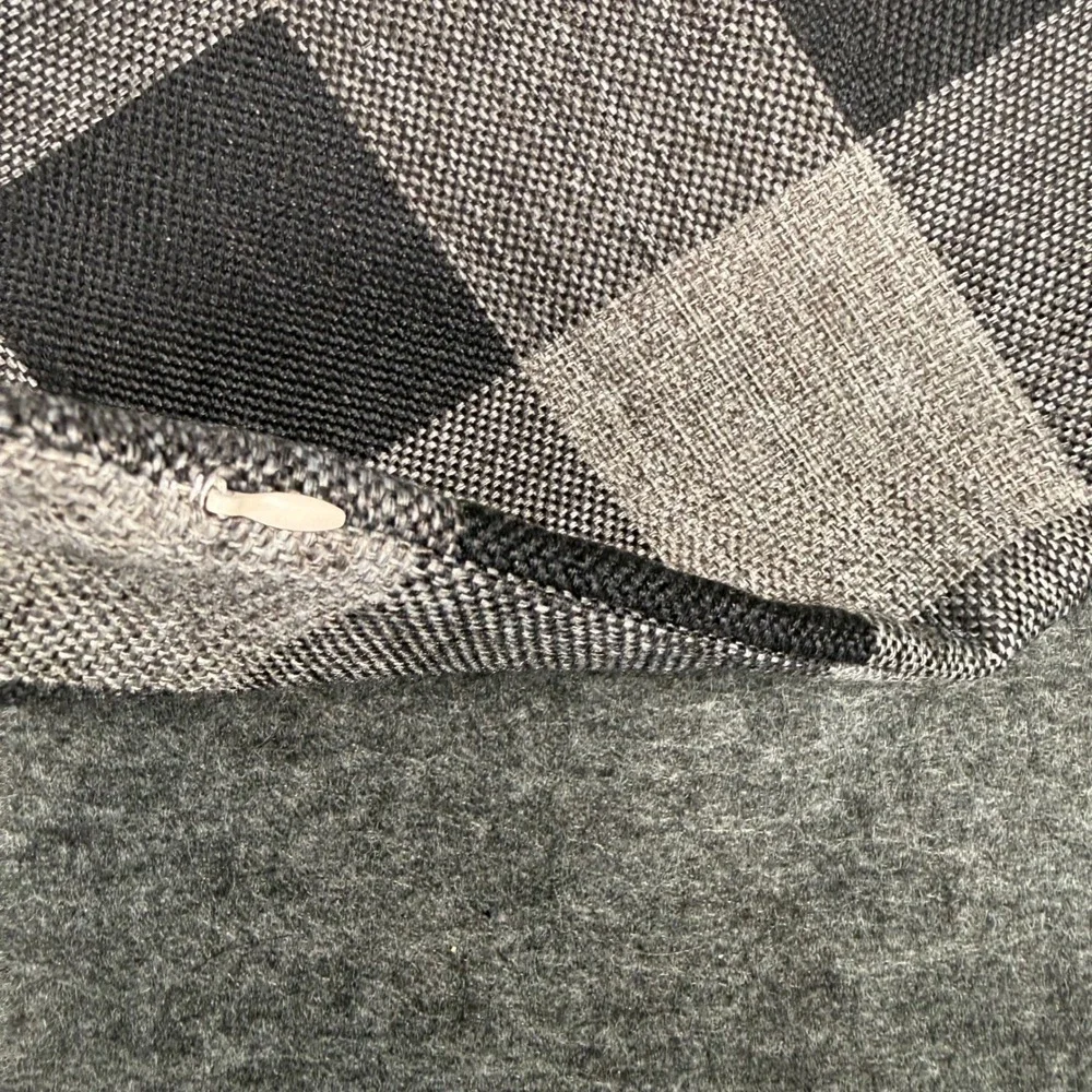Set of 2 Buffalo Check Throw Pillow Covers Black Grey Plaid Square Hidden Zipper